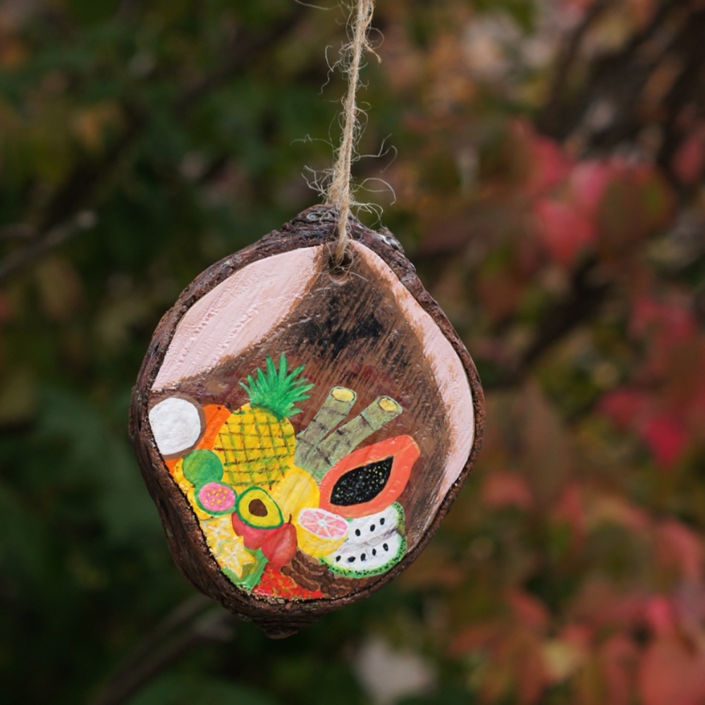Frutas de Mi Tierra - Real Pinewood Ornament